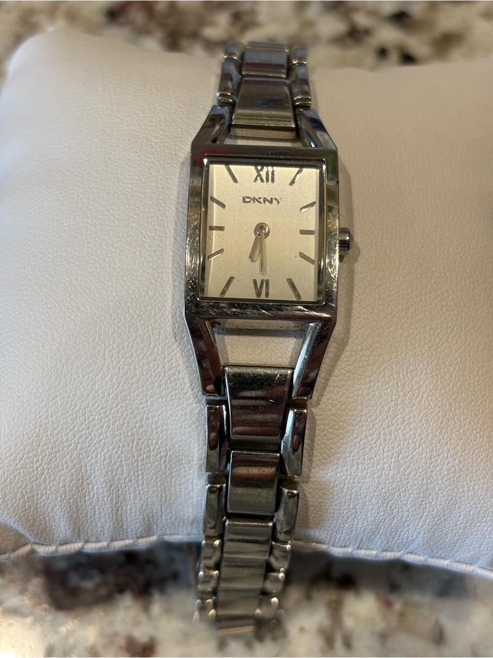 DKNY Women's Silver Rectangular Dial Bracelet Watch